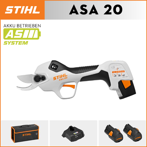 (Preço especial) STIHL ASA20*1, bateria de lítio*2, caixa de armazenamento*1, cabeça de corte*1, carregador*1