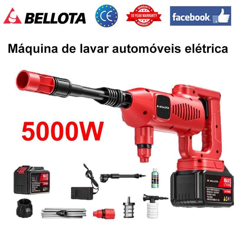 5000W de alta potência/bateria de 24V/distância de pulverização de água de 0-20m (pode ser utilizado até 5 horas após o carregamento/kit de limpeza/bateria de lítio*3)