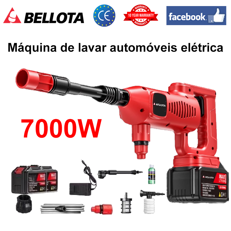 7000W de alta potência/bateria de 48V/distância de pulverização de água de 0-30m (pode ser utilizado até 10 horas após o carregamento/kit de limpeza/bateria de lítio*3)